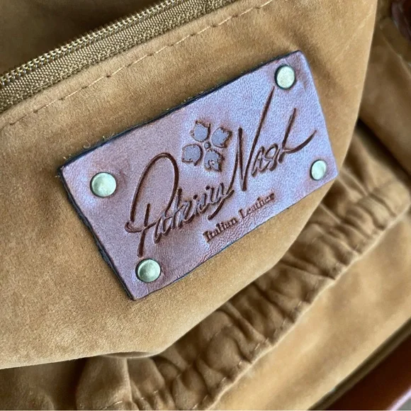 Patricia Nash Painted Floral Leather Satchel with Lock and Key - Picture 10 of 16